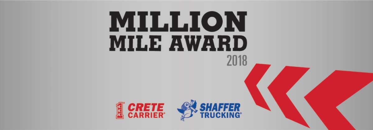 Crete Carrier and Shaffer Trucking Million Mile Award 2018