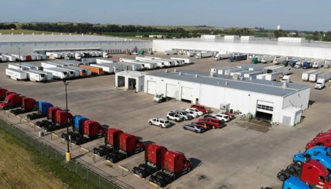 North Platte, Nebraska Distribution Center yard aerial view