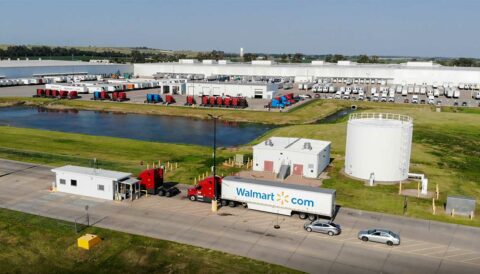 North Platte, Nebraska Walmart distribution center yard entrance