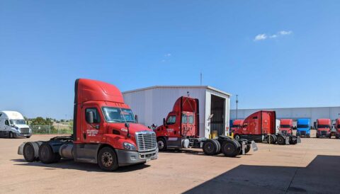 Pauls Valley, Oklahoma Walmart Distribution center daycab trucks