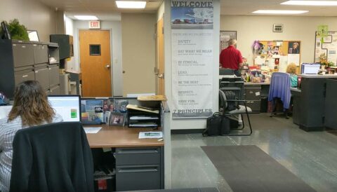 Columbus, Ohio terminal office and administrative staff area