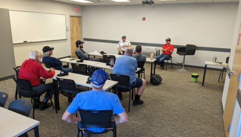 indy-drivers-meeting Indianapolis, Indiana terminal drivers' meeting with Tim and Erick