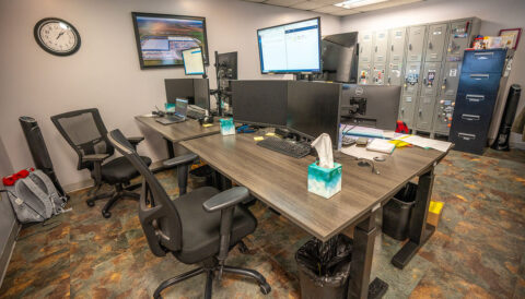 North Platte, Nebraska Walmart distribution center Fleet Office area with updated workstations