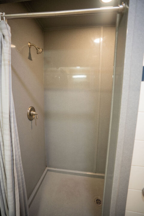 A driver shower stall at the Columbus, Ohio terminal
