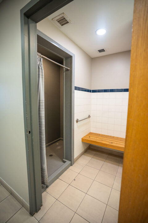A driver shower room at the Columbus, Ohio terminal