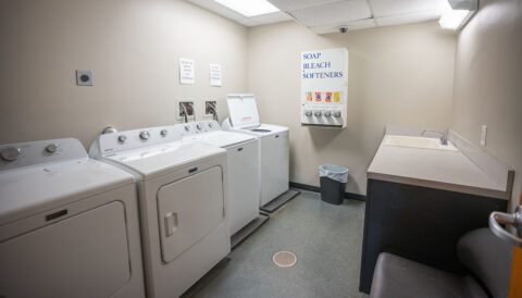 Driver laundry is located on the second floor of the terminal in Columbus, Ohio
