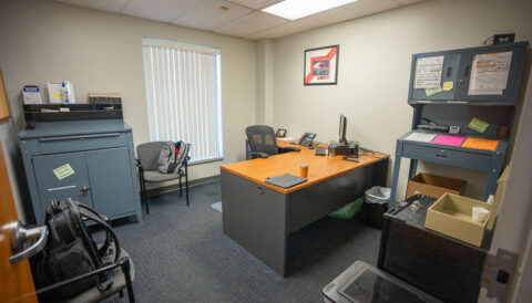 An office space on the ground floor of the Columbus, Ohio terminal