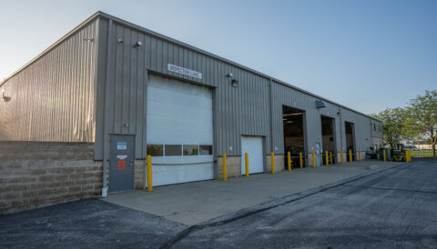 The west shop bay doors and dedicated inspection lane at the Columbus, Ohio terminal