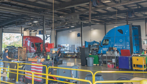 Technicians at work in the Columbus, Ohio terminal