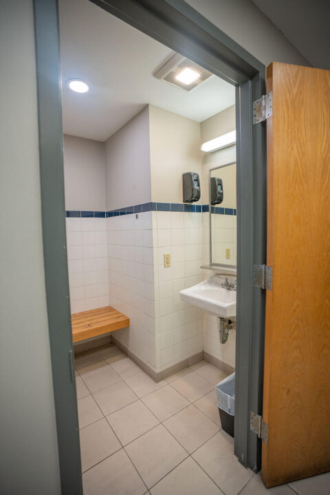 A driver shower room at the Columbus, Ohio terminal