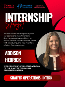 Crete Carrier Corporation - Internship Spotlight - Addison Hedrick