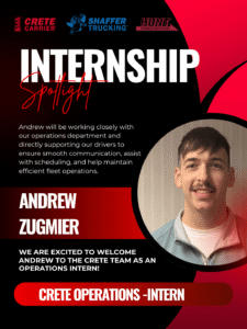 Crete Carrier Corporation - Internship Spotlight - Andrew Zugmier